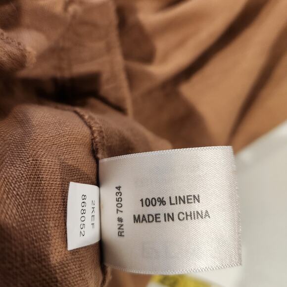 Orvis Womens Brown 100% Linen Straight Leg Pants Size XL Beach Coastal Stretch - Picture 6 of 12